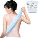 Yiclick 2PCS Exfoliating Washcloth Towel - Exfoliating Body Scrubber Exfoliator, Loofah Sponge Wash Cloth, Korean & Japanse & African Net Sponge Rag - Back Scrubber Washer (Blue)