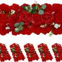 QinmiGarden Artificial Flower Arch 10 Pack Red Floral Swags for Wedding Décor, Elegant Faux Flowers Arrangement for Archways Party Backdrop, Home Wall Decoration and Table Centerpieces