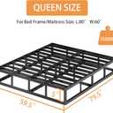 Queen Box Spring 5 Inch, 3500 lbs Capacity, Metal Bed Base Size, Low Profile Mattress Foundation with Fabric Cover, Easy Assembly, Heavy Duty
