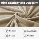 NORTHERN BROTHERS Stretchy Recliner Chair Covers, Velvet Recliner Covers, Lazy Boy Chair Cover (Khaki, 1 Seat)