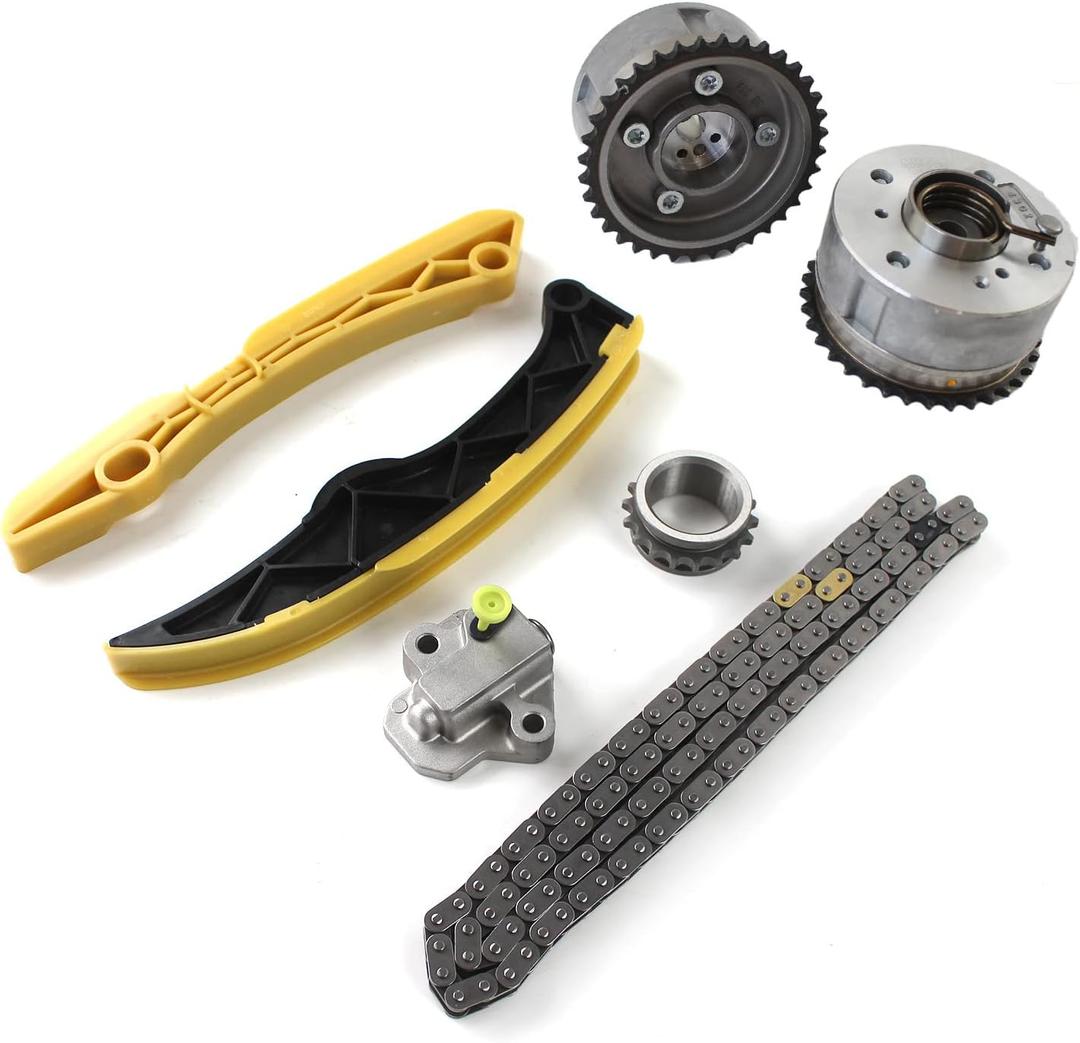 Engine Timing Chain Kit, Suitable for Hyundai Accent Kia Rio Forte5 Optima1.6L 2012-2019, Automotive Replacement with Intake Exhaust Camshaft VVT Gears 243502B600 243702B610