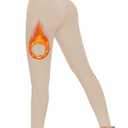 FULLSOFT Fleece Lined Leggings Women High Waisted Tummy Control Workout Winter Thermal Warm Soft Yoga Pants(Light Khaki, Small-Medium)