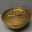 3PC/Set Colander set Stainless Steel Vegetable Slicer Fruit Potato Peeler Carrot Grater Strainer Utensil Round Rice Washer Bowl Drain Basket-Gold