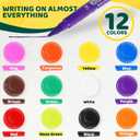 12 Colors Twistable Washable Window Crayons,Silky Non-Toxic Art Markers for Glass,Paper,Bath & Window Painting