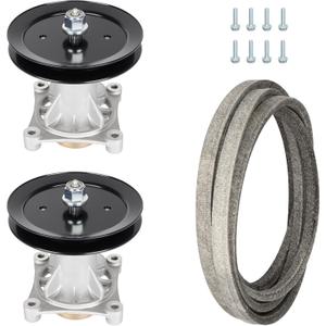 46" Deck 187292 Spindle Kit Fits for Husqvarna YTH22V46 YTH20K46 YTH18K46 YTA22V46, Includes 2 Spindles 192870, 2 Pulleys 195945, 106" Belt 405143 21546607
