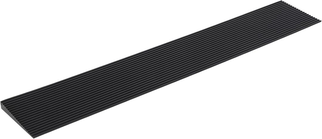 Threshold Ramp 1" Rise, 35.4" Wide Non-Slip Rubber Door Entry Ramp Doorways Driveways Bathroom Raised Landings for Wheelchairs, Scooters, Walkers and Power Chairs