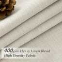Light Beige Natural Linen Blackout Curtains 90 Inches Long 2 Panels Set for Patio Sliding Door, Modern Pinch Pleat Double Layer Sun Block Window Drapes for Office 40 x 90 Inch Cream Decorative Curtain