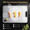 2 in 1 Pure Titanium Cutting Boards for Kitchen Non Toxic Chopping Board with Handle Large Big Small Kitchen Meat Butcher Block Not Stainless Steel Wood Bamboo Plastic Silicone Acrylic Teak Sink (Gray/Beige)