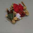 Giant bean Bunny Toys for Kids, Christmas Bunny, 4 PCS Hand Made Rabbit Family Dolls with Removable Clothes, Suitable for Infants, Boys and Girls, Dollhouse People (Red)