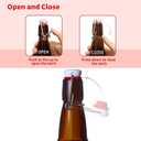 12oz Amber glass bottle with Airtight Stopper Lids (10 Pack) -Swing Top Glass Bottles-Flip Top Brewing Bottle for Fermentation, Kombucha, Mead, Vinegar, Beer, Kefir, Wine,Soda,whisky