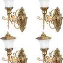 DOITOOL 4Pcs Dollhouse Wall Light Mini Vintage Dollhouse Wall Sconce Lights Decorative Miniature Lamps for DIY Micro Landscape Sand Table Ornaments - Golden
