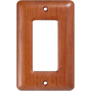 Cherry Switch Plates and Outlets Single Decorator Light Switch Cover Plate Decorative Real Wood Light Switch Cover Platefor Home and Office Use