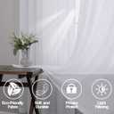 Mrs.Naturall White Linen Curtains 84 Inches Long for Bedroom,Light Filtering Semi Sheer Curtains 84 Inch Length 2 Panels Set