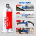 5 x Metal Glue, Heavy Duty 2 Part Epoxy Weld Adhesive, High Strength Waterproof Repair Glue for Metal, Plastic, Ceramic, Fiberglass, Glass, Wood, Automotive, Plumbing, Construction Projects(1.76oz)