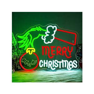 Merry Christmas Neon Sign Christmas Hat Neon Signs For Wall Decor Xmas LED