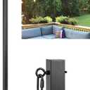 String Light Poles 1 Pack - Outdoor Metal Posts with Hooks for Hanging String Lights - Garden, Backyard, Patio Lighting Stand Mounted on Brick Wall, Concrete Wall and Wood Top Rail