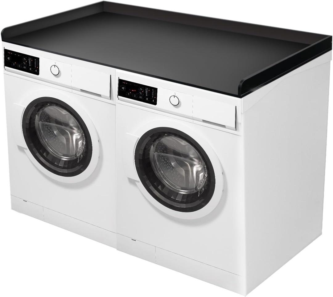 Washer Dryer Countertop, Laundry Countertop,27.5" W x 54" L Washer Dryer Shelf, Melamine Table Top for Washer and Dryer, Washer Dryer Work Surface (Black)