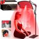 Red Light Therapy for Face and Body,Infrared Light Therapy with Oxygen Nebulization,Red Light Panel with Stand,LED 660nm and 850nm Deep Near Infrared Therapy Device (Black)
