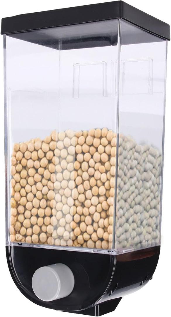 Square Wall Mounted Dry Food Dispenser, Airtight Food Storage Container, Two Sizes Kitchen Storage Organizer for Coffee Beans, Laundry Beads, Grains (1.5L)