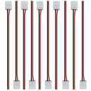 LightingWill 10pcs/Pack Strip Wire Solderless Snap Down 2Conductor LED Strip Connector for 10mm Wide 5050 5630 Single Color Flex LED Strips