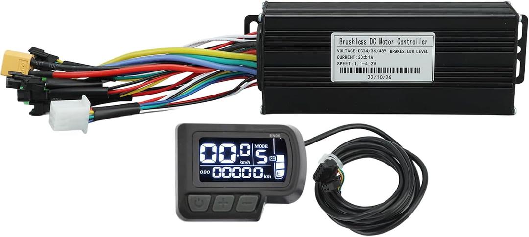 Electric Bike Controller LCD Display Kit, 24V 36V 48V 1000W 1500W 30A 3 Mode Sine Controller LCD Display Kit for Electric Bike Scooter