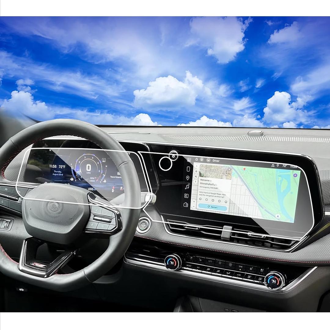 2pcs 2025 2026 Chevy Equinox Screen Protector for 2025 Chev rolet Equinox LT RS ACTIV 11.3" Navigation Display&11" Dashboard 2025 Equinox Accessories Tempered Glass Equinox 2025(NOT FOR Equinox EV) (Glossy)