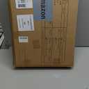 Baveke Ottoman Foot Rest- Bamboo Folding Stool, Foot Stools Small Ottman with Upholstered & X Legs, Foldable Stool for Makeup, Bedroom and Living Room (Large Brown) (21.3"D x 13.4"W x 18.5"H)