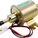 Electric Fuel Pump 12V Universal Low Pressure 12 Volt Transfer Inline Fuel Pump for Lawn Mower Carburetor Gas Diesel Engine 2.5-4psi HEP-02A