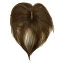 Anemone 6 inch Short Middle Part Straight Real Human Hair Topper Small Thin Clip-in Hair Bangs for Mild Hair Loss Suitable for Women and Men (Warm Brown)