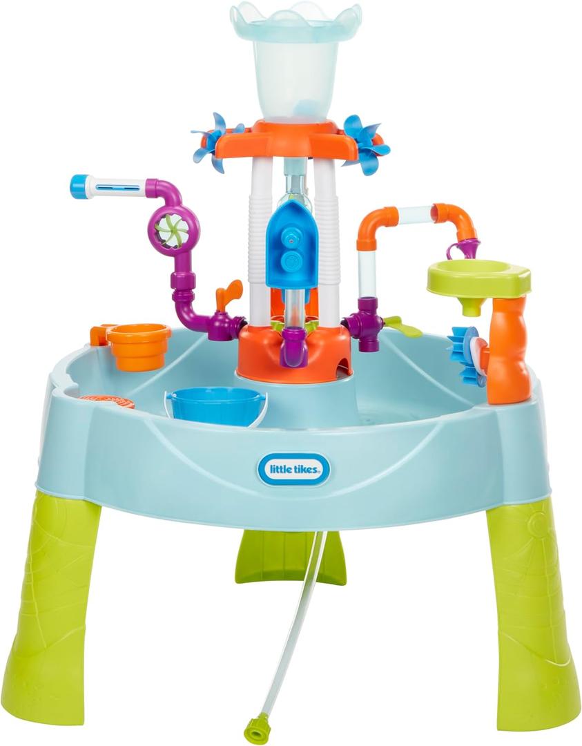 Little Tikes Flowin Fun Water Table - Kids Outdoor Water Playset with Interchangeable Pipes, Faucets, Tower & Accessories - Encourages Creativity & Sensory Exploration - Ideal for Ages 2 to 5 Years, Large