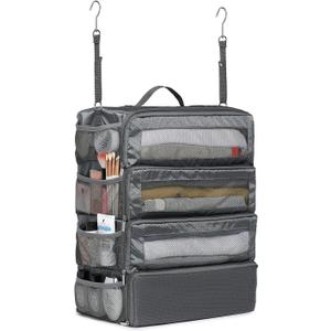 Organizador de maleta, organizador de bolsas de viaje para equipaje de compresin para colgar cubos de equipaje para viajes, llevar en el armario (solo bolsa) (Gris)