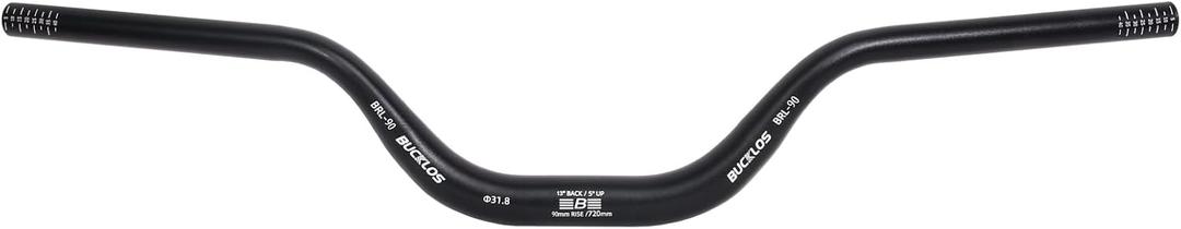 BUCKLOS Mountain Bike MTB Handlebars 25.4/31.8mm - 20/30/50/90/100/120/160mm Rise MTB Aluminum Alloy Handlebar - 720/780mm Extra Long Bicycle Riser HandleBars for E-Bike Folding Bike Downhill Racing