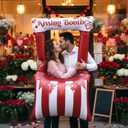 55 Inch Valentines Day Kissing Booth Photo Frame Inflatable Balloon Decorations Valentines Inflatables Outdoor Decorations Photo Backdrop Booth Selfie Frame Background for Party Supplies