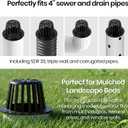 (3-Pack) Calvana 4 Round Atrium Drain Grate Cover, Compatible with NDS 78A, Fits 4 Sewer and Drain Pipe Fittings, Perfect for Small Lawns, Landscaping, Patios, Extra Tough Polyethylene, Black