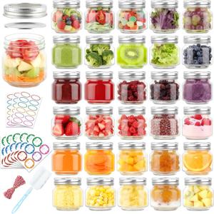 30 Pack Mason Jars 8 oz with Regular Lids and Bands, Small Mason Jars, Half Pint Canning Jars for Jelly Jam Honey DIY Crafts, 8 oz , 3.3 x 3.2 x 3.2 inches