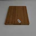 Large Wood Cutting Board for Kitchen, 1 Thick Bamboo Cheese Charcuterie Board, Butcher Chopping Block, with Juice Grooves and Handles (Brown)