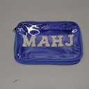 Empty Mahjong Tile Bag American PVC Clear Mahjong Case Size 166 Waterproof Zippered Storage Tile Holder Rack Bag for Game Lover Gift Travel, Case Only (Navy Blue,Mahj)