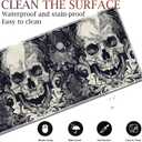 Large Gaming Table Pad 31.5 "x 11.8" + Keyboard Wrist Pad + Mouse Wrist Pad + Coaster Non-Slip Base 4-in-1 Set, Ergonomic Memory Foam, Easy Typing Pain Relief, Smiley Skull