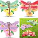 3 Pcs Dragonfly Stepping Stones Resin 7-10inch Decorative Stepping Stone Dragonfly Outdoor Garden Decorations for Garden Patio Walkway Sculpture Yard Art