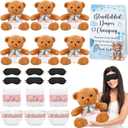 Simgoing 19 Piece Bear Themed Baby Shower Diaper Changing Game Supplies Include 12 inch Bear Dolls Blindfold Diapers Games Prizes for Adult Gender Reveal Raffle Party(Elegant,Blue)