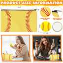 Halloscume 134 Pcs Softball Party Supplies Set Softball Drawstring Backpack Keychains Charm Bracelets Cosmetic Bag Ties Hair Scrunchies Mirror Stickers for Sports Team