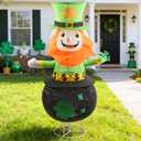St. Patricks Day Decorations Outdoor, 32Inch Collapsible Lighted Up Leprechaun with Shamrock Hat,8 Lighting Modes,Leprechaun St. Patricks Day Dcor for Irish Garden Outdoor Indoor Yard Holiday