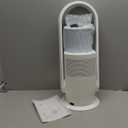 U ULTTY Bladeless Tower Fan and Air Purifier in one, True HEPA Filter 99.97% Smoke Dust Pollen Dander, Oscillating Tower Fan with Remote Control CR022D, White (Large)