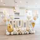 40 Inch Home Balloons Beige, Housewarming Party Decorations Set with Bottle Balloon Glass Foil Balloon Heart Balloons for Homecoming Cream New Home Letter Banner Welcome Sign Party Decor