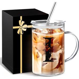 Personalized Extra Large Glass Drinking Cup With Lid Straw Funny For Women Cup Regalos Para Mujer Teen Girl Gifts Trendy Stuff Iced Glasses Tumbler Must Haves For Women Home Essentials