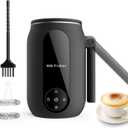Electric Milk Frother with Foldable Handle, 4-in-1 Milk Steamer, 8.5oz/250ml Coffee Foamer, Portable One Unit Warm & Cold Milk Foam for Macchiato, Latte, Cappuccinos