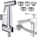 Sink Sprayer Hose Attachment for Faucet, Faucet Head Replacement with 5 Adapters, 59" Hose and Holder  for Feminine Hygiene, Baby Diaper Cleaning & Pet Bathing