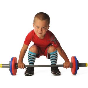 WOD Toys Barbell Mini - Adjustable Kids Barbell Toy Weight Set for Kid Fitness, Weightlifting and Power lifting - Safe, Durable Kid's Gym Workout and Exercise Equipment for Toddlers and Children