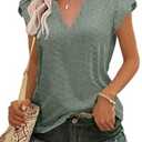 Women's T Shirts Plain Summer Tees Short Sleeve Casual Tops with Fretwork, XXL