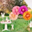 SUNBEAUTY Large Paper Flowers Decorations 4PCS 20'' Pink Orange Giant Paper Flowers Large Crepe Tissue Flower Decorations for Girls Women Birthday Baby Shower Spring Summer Wedding Wall Decor